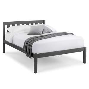 Lajita Wooden Double Bed In Anthracite - UK