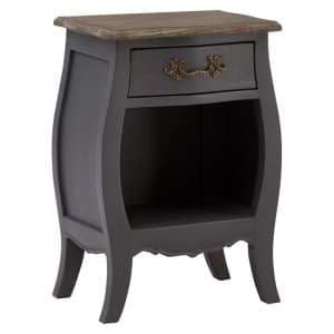 Luria Wooden Bedside Cabinet With 1 Drawer In Dark Grey - UK
