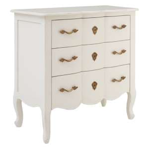 Luria Wooden Chest Of 3 Drawers In White - UK