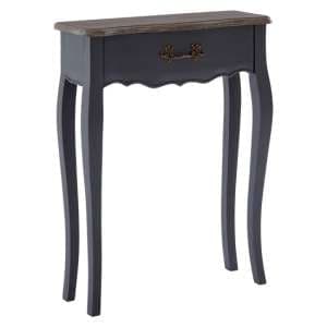 Luria Wooden Console Table With 1 Drawer In Dark Grey - UK