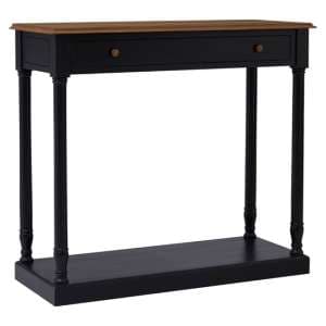 Luria Wooden Console Table With 1 Drawer In Natural And Black - UK
