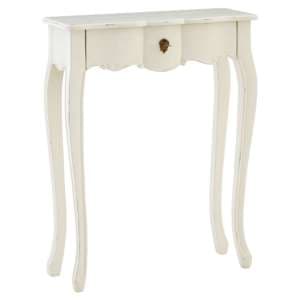 Luria Wooden Console Table With 1 Drawer In White - UK