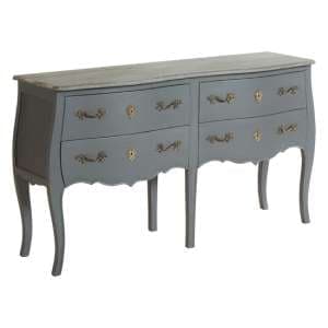 Luria Wooden Double Chest Of 4 Drawers In Grey - UK