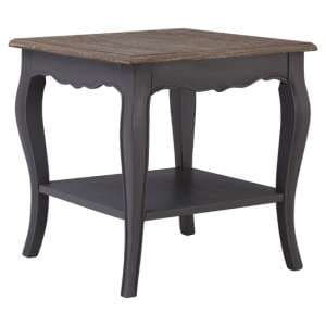 Luria Wooden Side Table With 1 Shelf In Dark Grey - UK