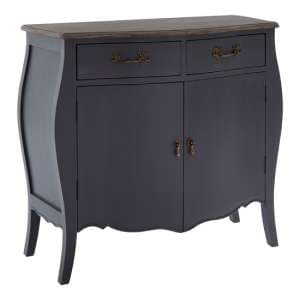 Luria Wooden Sideboard With 2 Drawers And 2 Doors In Dark Grey - UK