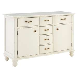 Luria Wooden Sideboard With 6 Drawers And 2 Doors In White - UK
