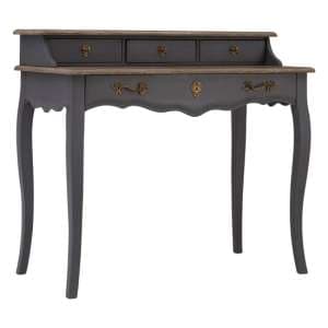 Luria Wooden Writing Desk With 4 Drawers In Dark Grey - UK