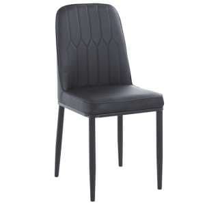 Luxor Faux Leather Dining Chair In Black With Black Legs - UK