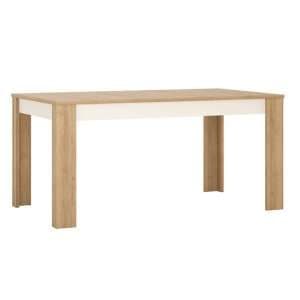 Lyco Large Extending Wooden Dining Table In Oak White Gloss