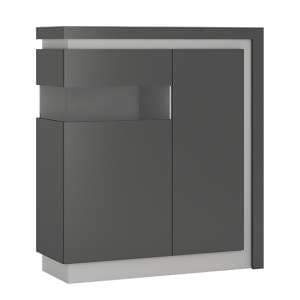 Lyco Gloss Display Cabinet Left In Platinum Light Grey And LED - UK