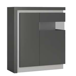 Lyco Gloss Display Cabinet Right In Platinum Light Grey And LED - UK