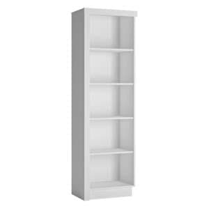 Lyco Right Handed High Gloss Bookcase In White
