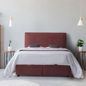 Lyla Velvet Upholstered Storage King Size Bed In Blush - UK