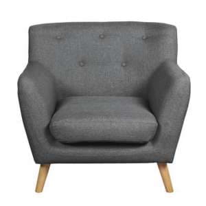 Lyrae Fabric Lounge Chaise Armchair In Dark Grey - UK