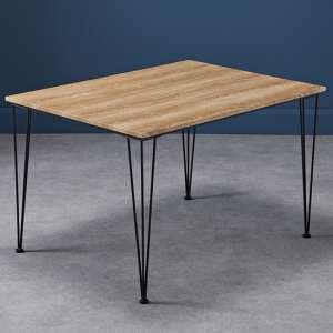 Lyza Rectangular Medium Wooden Dining Table In Oak Effect