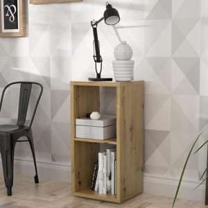 Mabon Wooden Bookcase With 1 Shelf In Artisan Oak - UK