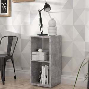 Mabon Wooden Bookcase With 1 Shelf In Concrete Effect - UK