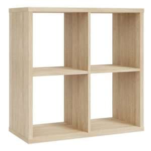 Mabon Wooden Bookcase With 4 Open Cubes In Sonoma Oak - UK