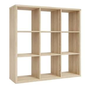 Mabon Wooden Bookcase With 9 Open Cubes In Sonoma Oak - UK