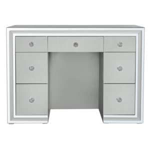 Mack Mirrored Dressing Table With 7 Drawers In Grey