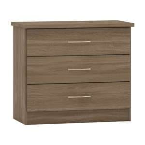 Mack Wooden Chest Of 3 Drawers In Rustic Oak Effect - UK