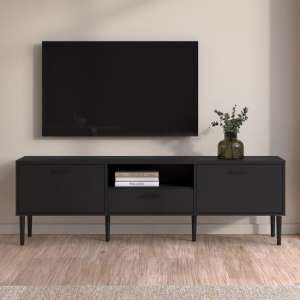 Macomb Wooden TV Stand With 2 Doors 1 Drawer In Black - UK