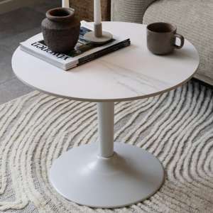 Macon Ceramic Coffee Table Round In Unico White - UK