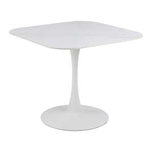 Macon Ceramic Dining Table Square In Unico White - UK