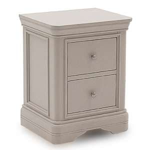 Macon Wooden Bedside Cabinet WIth 2 Drawers In Taupe - UK