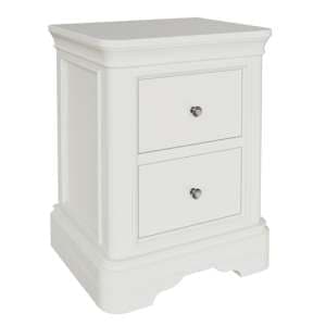 Macon Wooden Bedside Cabinet WIth 2 Drawers In White - UK