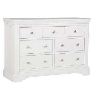 Macon Wooden Chest Of 7 Drawers In White - UK