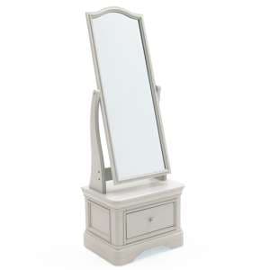 Macon Wooden Cheval Mirror With 1 Drawers In Taupe - UK