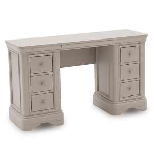Macon Wooden Dressing Table With 6 Drawers In Taupe - UK