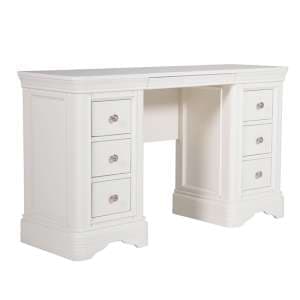 Macon Wooden Dressing Table With 6 Drawers In White - UK