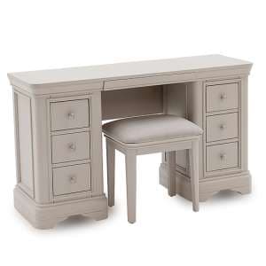 Macon Wooden Dressing Table With Stool In Taupe - UK