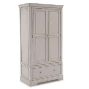 Macon Wooden Wardrobe With 2 Doors In Taupe - UK