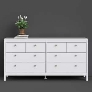 Macron Wooden Chest Of Drawers In White With 8 Drawers - UK