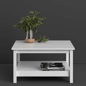 Macron Wooden Square Coffee table In White - UK
