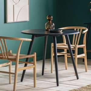 Maddux Round Wooden Dining Table In Black