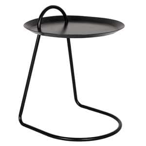 Madeleine Metal Lamp Table Round In Black - UK