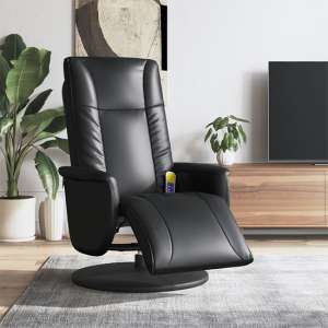 Madera Faux Leather Recliner Chair With Footrest In Black - UK