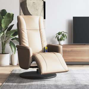 Madera Faux Leather Recliner Chair With Footrest In Cappuccino - UK