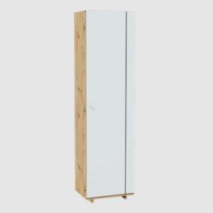 Madera Wooden Storage Cabinet Tall In Artisan Oak Alpine White