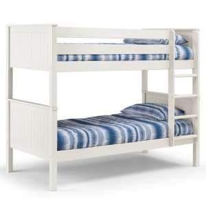Madge Wooden Bunk Bed In Surf White - UK