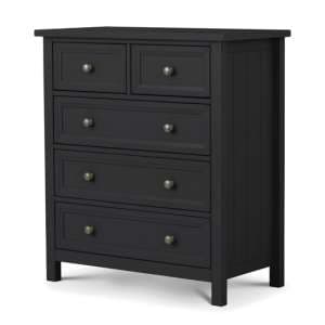 Madge Wooden Chest Of 5 Drawers In Anthracite - UK