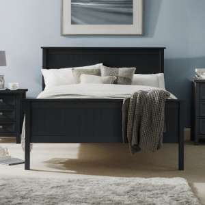Madge Wooden Double Bed In Anthracite - UK