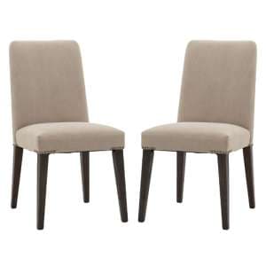 Madisen Grey Fabric Dining Chairs In Pair - UK