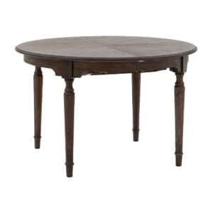 Madisen Round Wooden Extending Dining Table In Coffee