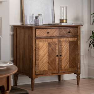 Madisen Wooden Sideboard With 2 Doors And 1 Drawer In Peroba - UK