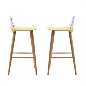 Madisson Lime Bar Stool With Oak Look Metal Legs In A Pair